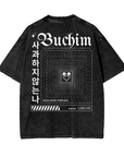 Unapologetically Buchim Korean Butch Lesbian Pride Black Acid Wash Oversize T-Shirt Acid Wash Oversize T-Shirt