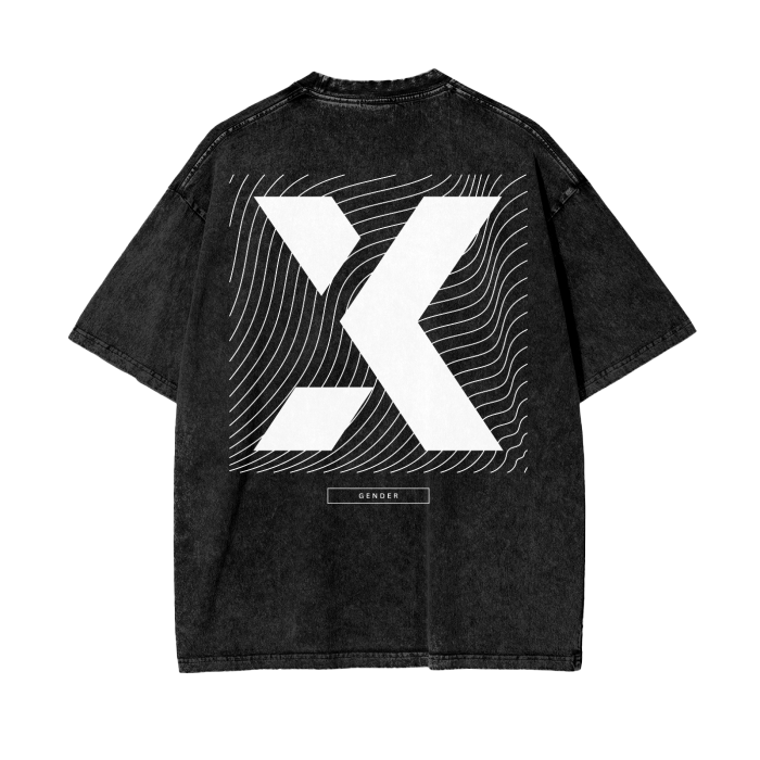 X Gender Pride Shirt Black Acid Wash Oversize T-Shirt Acid Wash Oversize T-Shirt