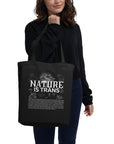 Nature is Trans Graphic Sketch Design on Black Eco Tote Bag