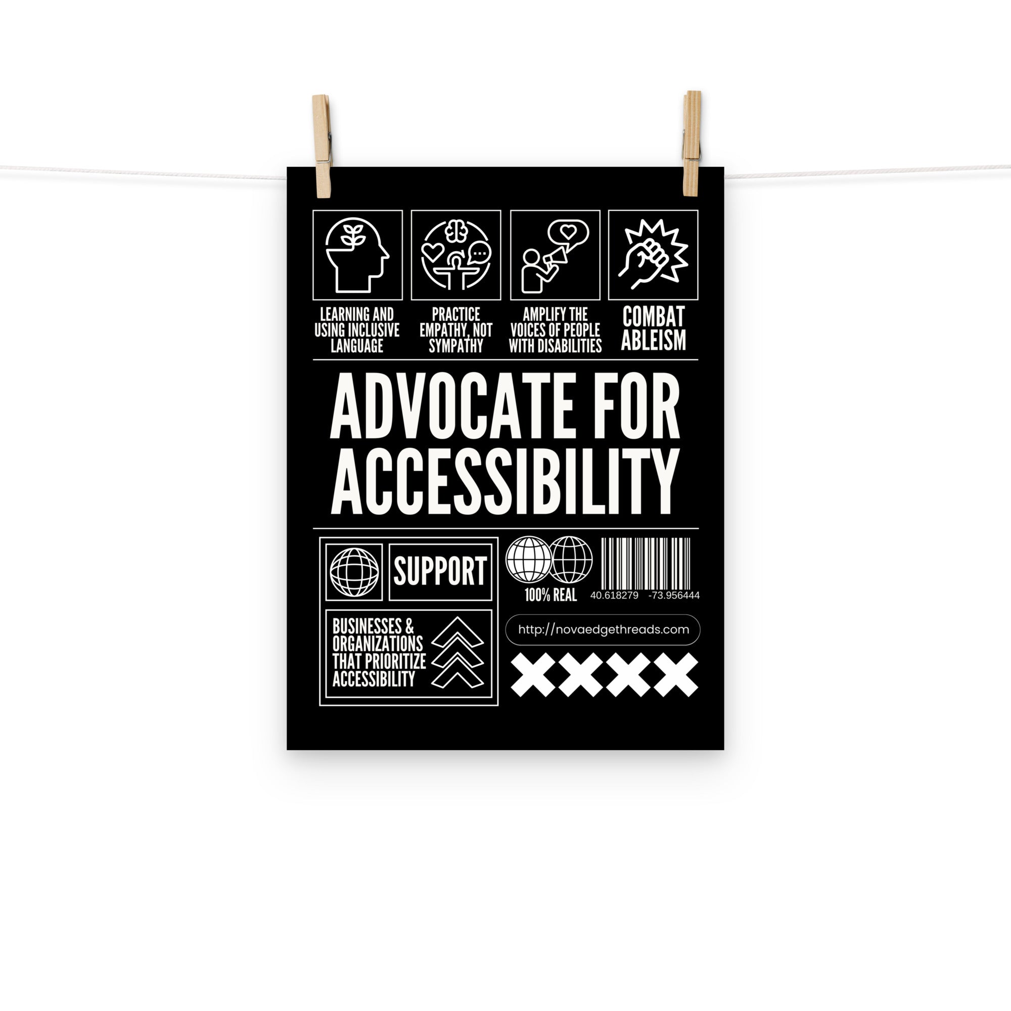 Advocate for Accessibility Poster Disability Pride Enhanced Matte Paper Poster