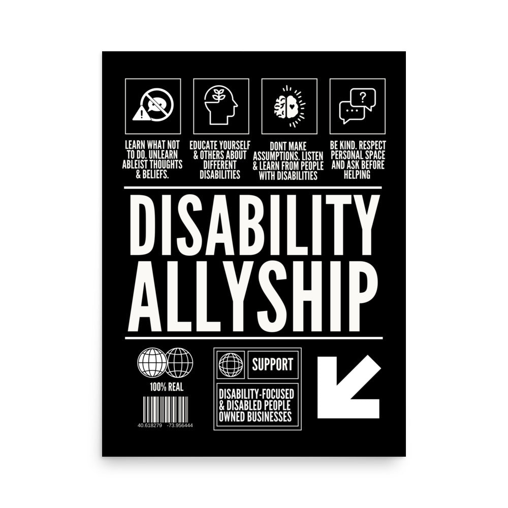 How to be a Disability Ally Poster Disability Pride Enhanced Matte Paper Poster Matte Paper Poster