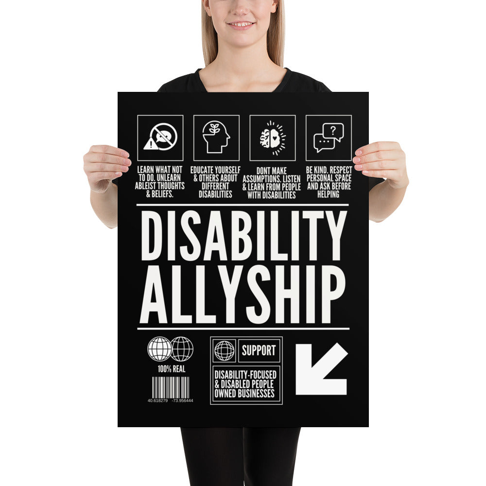 How to be a Disability Ally Poster Disability Pride Enhanced Matte Paper Poster Matte Paper Poster