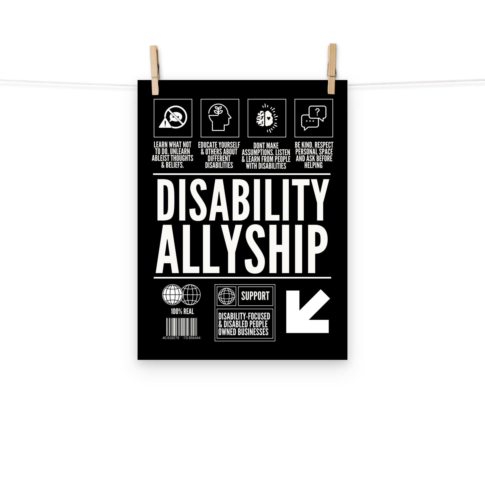 How to be a Disability Ally Poster Disability Pride Enhanced Matte Paper Poster Matte Paper Poster