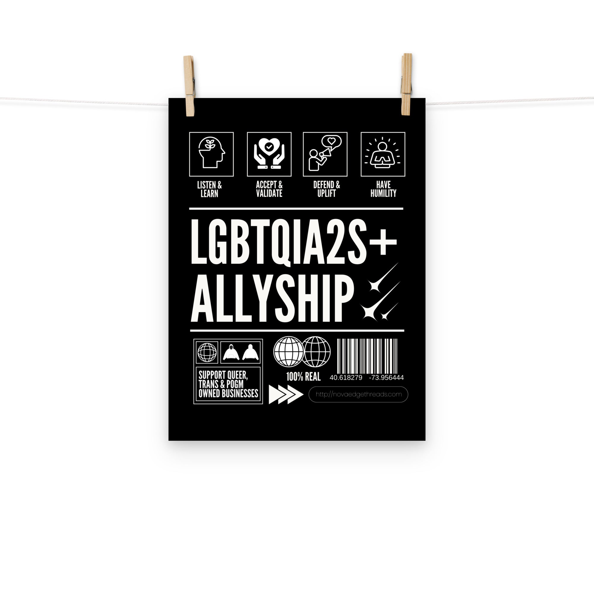 How to be an Ally Poster Pride Enhanced Matte Paper Poster Matte Paper Poster