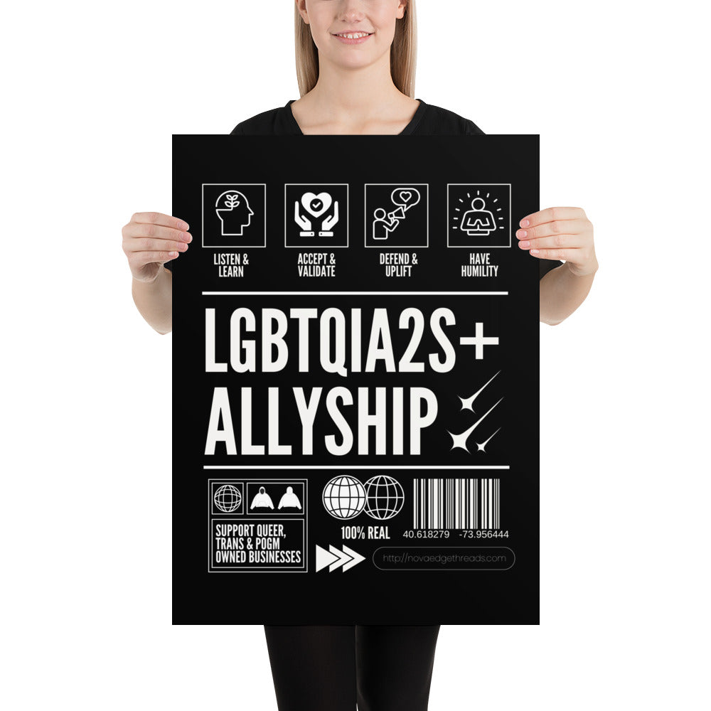 How to be an Ally Poster Pride Enhanced Matte Paper Poster Matte Paper Poster