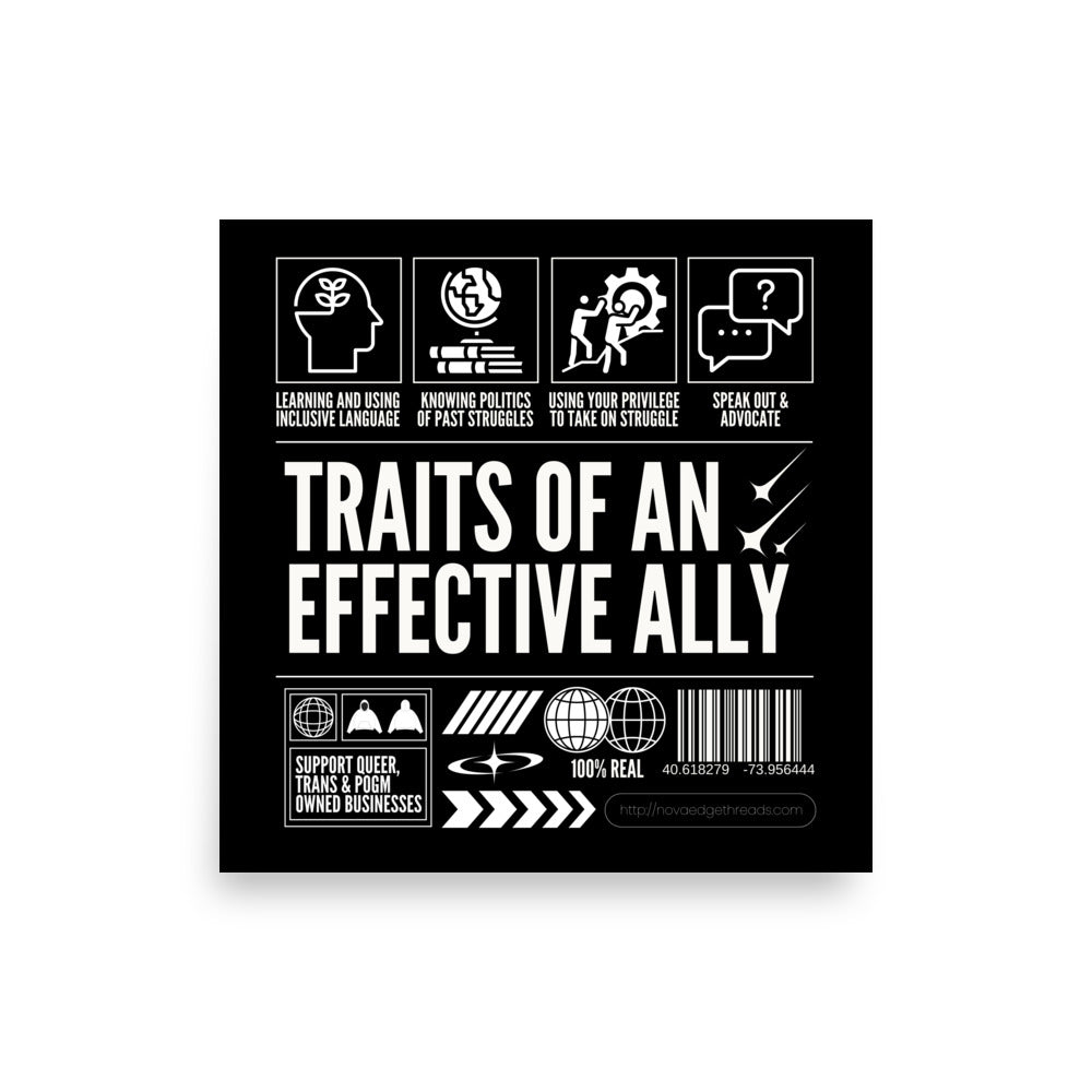 Traits of an Effective Ally Poster Pride Enhanced Matte Paper Poster Matte Paper Poster