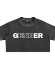 End Gender Graphic Tee Cute Snow Washed Crop Top Snow Washed Crop Top