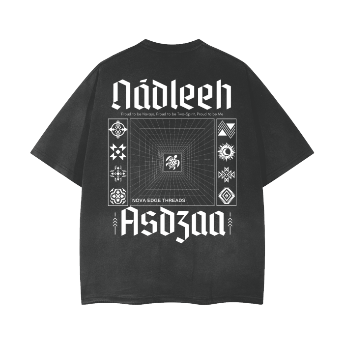 Nádleeh Asdzaa Two Spirit Navajo Nation Pride Vintage Wash Frayed T-Shirt Vintage Wash Frayed T-Shirt
