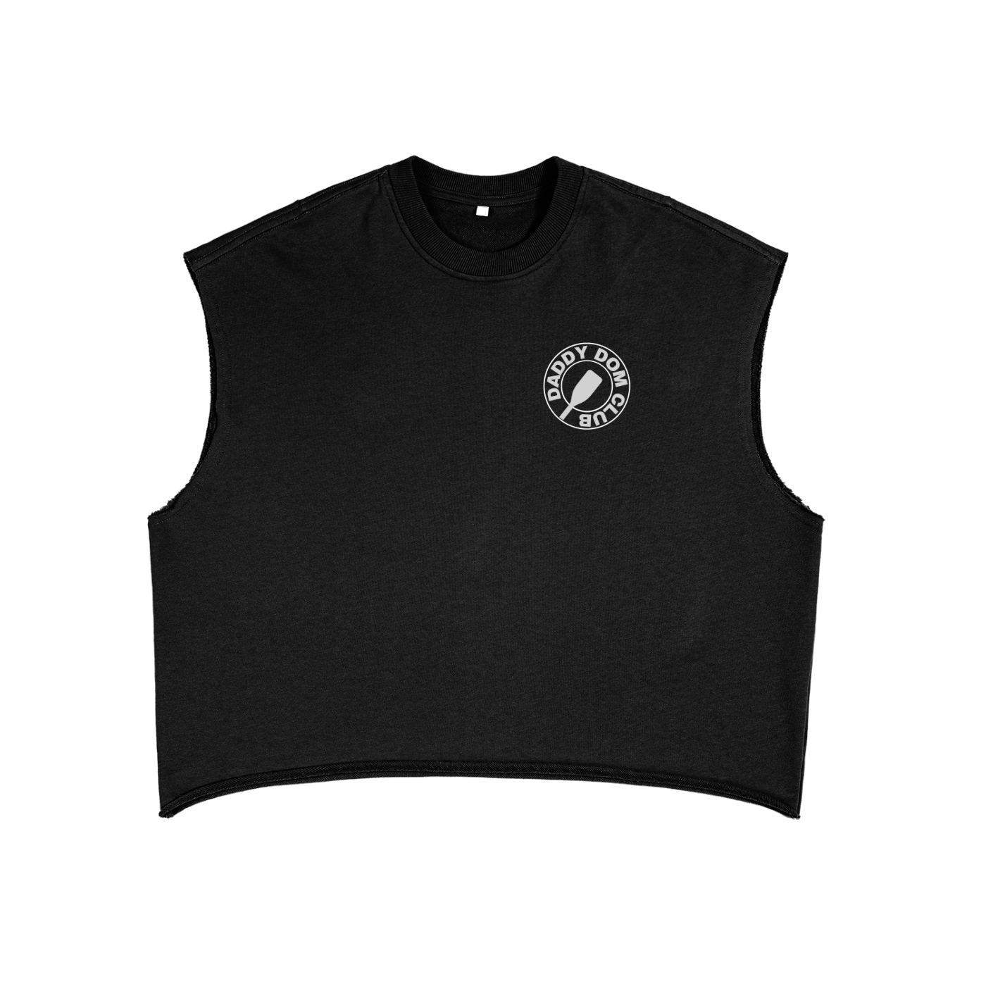 Daddy Dom Club Grey with Leather Daddy with Paddle French Terry Boxy Tank Top French Terry Boxy Tank Top