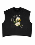 Sapphic Pride Vintage Flowers WLW Pride. on Black French Terry Boxy Tank Top French Terry Boxy Tank Top