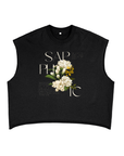 Sapphic Pride Vintage Flowers WLW Pride. on Black French Terry Boxy Tank Top French Terry Boxy Tank Top