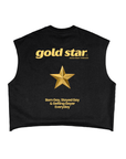Gold Star Pride Tank Gay Pride Black & Gold French Terry Boxy Tank Top Vintage Wash Oversize Tee