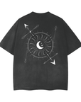 Genderfluid Gender Symbol on Black Gray Vintage Wash Frayed T-Shirt Vintage Wash Frayed T-Shirt