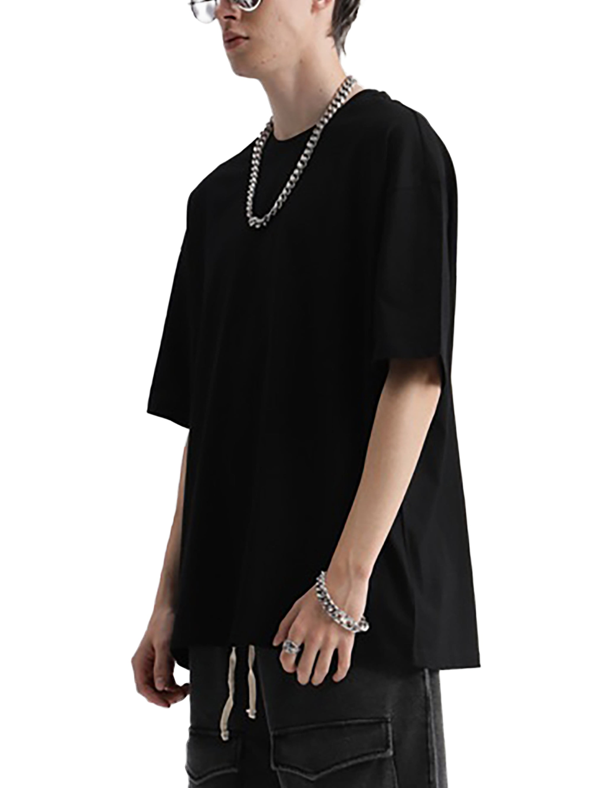 Unapologetically Intersex Japanese Streetwear Style on back of Black Oversize Deep Drop Shoulder Tee Oversize Deep Drop Shoulder Tee - 190 GSM