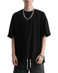 Unapologetically Intersex Japanese Streetwear Style on back of Black Oversize Deep Drop Shoulder Tee Oversize Deep Drop Shoulder Tee - 190 GSM