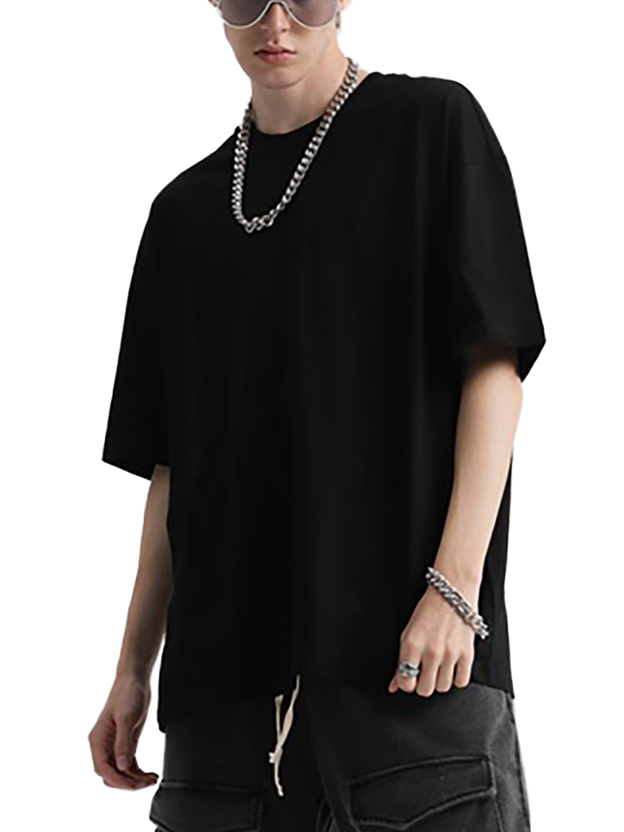 Unapologetically Intersex Japanese Streetwear Style on back of Black Oversize Deep Drop Shoulder Tee Oversize Deep Drop Shoulder Tee - 190 GSM