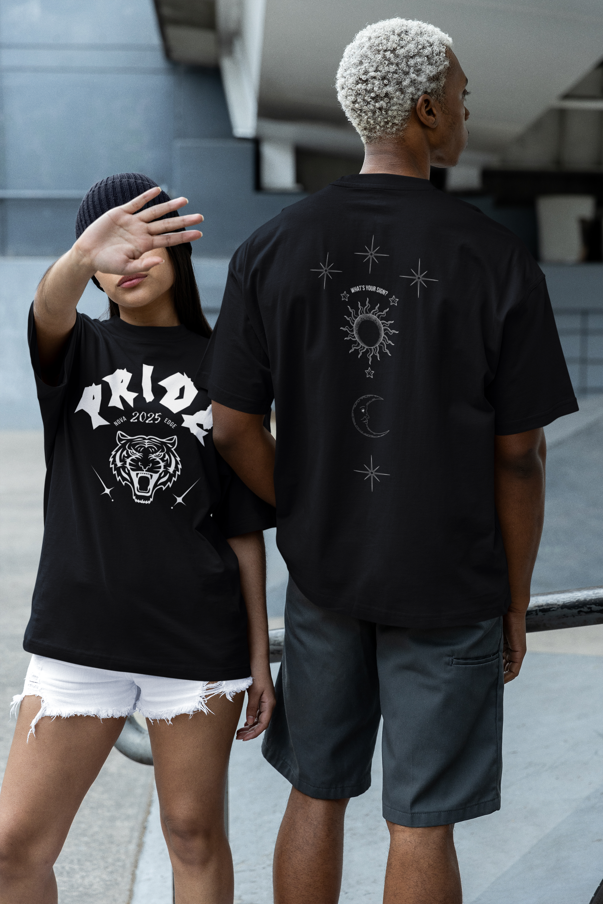 What's your sign? Quintessential Queer flirting Question LGBTQIA+ Pride Oversize Deep Drop Shoulder Tee Oversize Deep Drop Shoulder Tee - 190 GSM