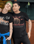 Bussy Cat Club Vintage Style Graphic T-Shirt front of Black Oversize Deep Drop Shoulder Tee Oversize Deep Drop Shoulder Tee - 190 GSM