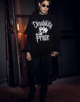 Disability Pride Punk Design Skull with Crown on front of Oversize Deep Drop Shoulder Tee Oversize Deep Drop Shoulder Tee - 190 GSM