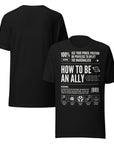 How to be an Ally Graphic Tee Pride Shirts for Allies Black Relaxed Fit T-Shirt Relaxed Fit T-Shirt