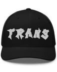 Trans Pride Punk Lettering Embroidered on Black Retro Trucker Cap Retro Trucker Hat