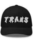 Trans Pride Punk Lettering Embroidered on Black Retro Trucker Cap Retro Trucker Hat