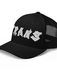 Trans Pride Punk Lettering Embroidered on Black Retro Trucker Cap Retro Trucker Hat