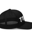 Trans Pride Punk Lettering Embroidered on Black Retro Trucker Cap Retro Trucker Hat