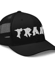 Trans Pride Punk Lettering Embroidered on Black Retro Trucker Cap Retro Trucker Hat