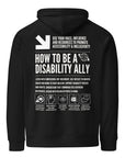 How to be a Disability Ally Black Graphic Sweatshirt Allyship Eco Raglan Hoodie Eco Raglan Hoodie