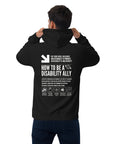 How to be a Disability Ally Black Graphic Sweatshirt Allyship Eco Raglan Hoodie Eco Raglan Hoodie