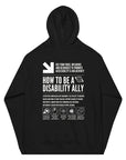 How to be a Disability Ally Black Graphic Sweatshirt Allyship Eco Raglan Hoodie Eco Raglan Hoodie