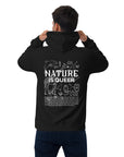 Nature is Queer Graphic Sweatshirt LGBTQIA2S+ is Natural Message Eco Raglan Hoodie Eco Raglan Hoodie