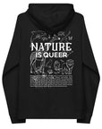 Nature is Queer Graphic Sweatshirt LGBTQIA2S+ is Natural Message Eco Raglan Hoodie Eco Raglan Hoodie