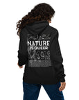 Nature is Queer Graphic Sweatshirt LGBTQIA2S+ is Natural Message Eco Raglan Hoodie Eco Raglan Hoodie