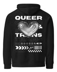 Queer & Trans Pride Sweatshirt Chrome Heart Black Eco raglan hoodie Eco Raglan Hoodie