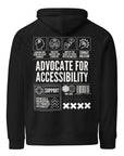 Advocate for Accessibility Graphic Hoodie Black Allyship Sweatshirt Eco Raglan Hoodie Eco Raglan Hoodie
