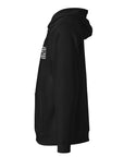 Emblem Embroidered on Front of Black Sweatshirt Nova Edge Threads Emblem Clean Black Eco Raglan Hoodie Eco Raglan Hoodie