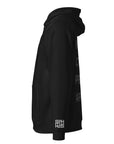 MET Inspired Design Embroidered Emblem & Intersectional Pride Apparel Black Eco Raglan Hoodie Eco Raglan Hoodie