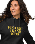Protect Trans Kids Protest Hoodie Black Eco raglan hoodie Eco Raglan Hoodie