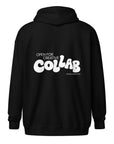 Open for Collaboration Groovy Typography for People with Pride Black heavy blend zip hoodie Heavy Blend Zip Hoodie