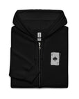 Asexual Pride Sweatshirt Ace of Spades Playing Card Embroidered on Black heavy blend zip hoodie Heavy Blend Zip Hoodie