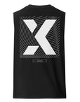 X Gender Non Binary Gender Diversity Pride Graphic Tank on back of Black Relaxed Fit Sleeveless Tank Top