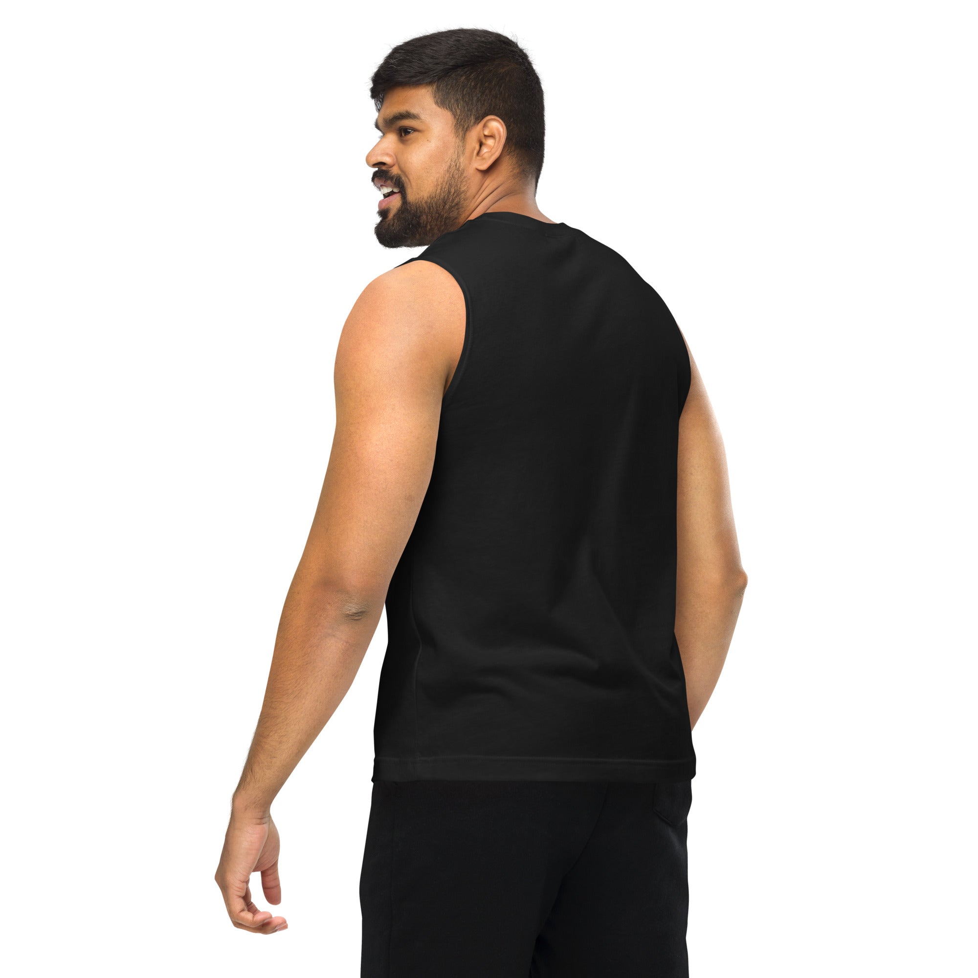 One of Them Enby Pride Tank Embroidered front of Black Relaxed Fit Sleeveless Tank Top Relaxed Fit Sleeveless Tank Top