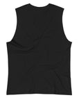 Gaysian Pride Vintage Flower Design on front of Black Relaxed Fit Sleeveless Tank Top Relaxed Fit Sleeveless Tank Top