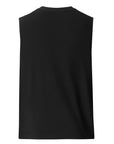 Two Spirit Indigenous Pride Lavender Word Block Art on front of Black Sleeveless Tank Top Relaxed Fit Sleeveless Tank Top