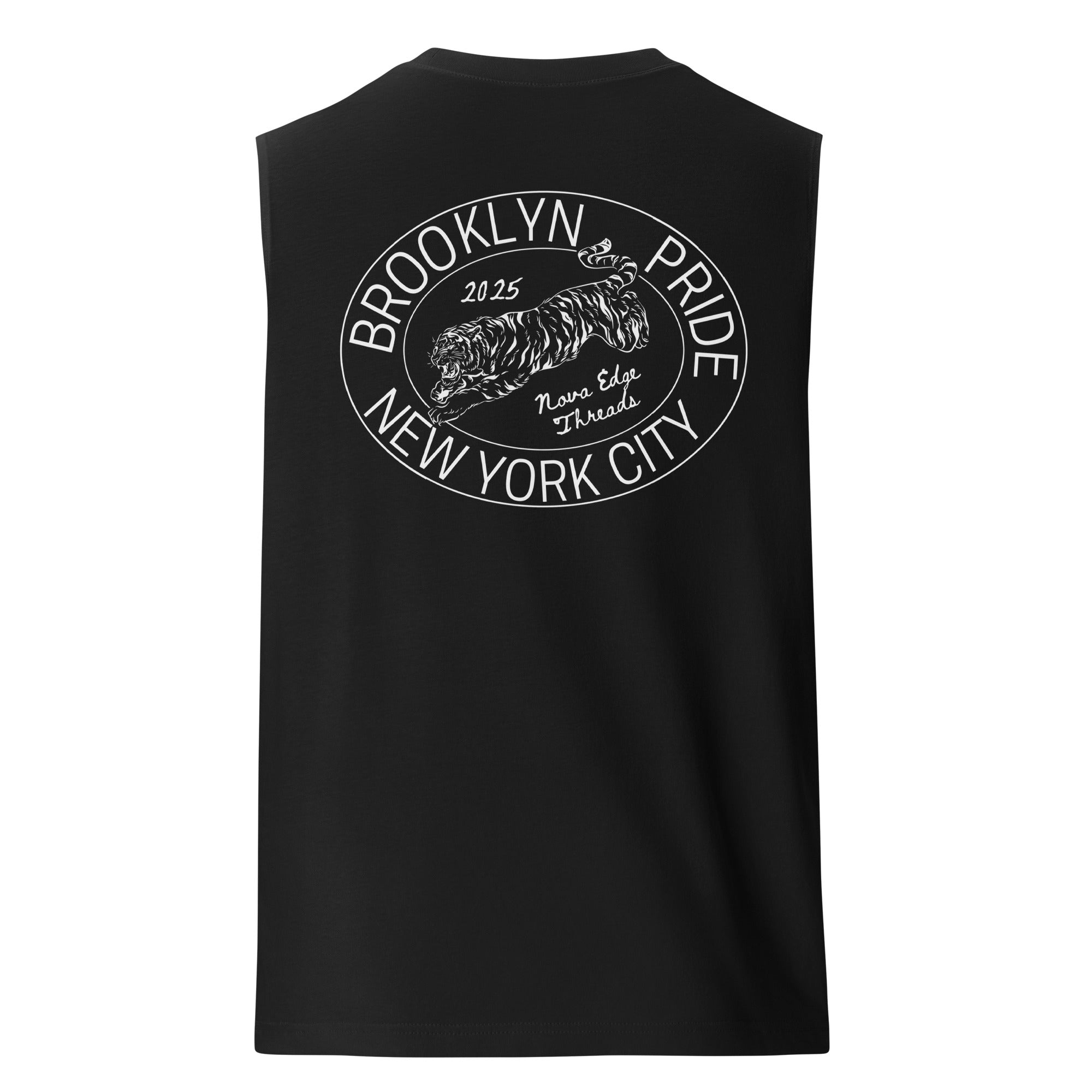 Brooklyn Pride 2025 Nova Edge Threads Back Graphic Relaxed Fit Sleeveless Tank Top Relaxed Fit Sleeveless Tank Top
