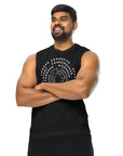 Word Art in Circles with all different Gender Identities on front of a Relaxed Fit Sleeveless Tank Top