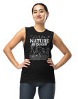 Nature is Queer Graphic Tank LGBTQ+ Plants & Animals on front of Black Relaxed Fit Sleeveless Tank Top