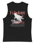 Fabulous & Free Unicorn Graphic Tee Gay Pride Vintage Style on Front of Tank Top Relaxed Fit Sleeveless Tank Top